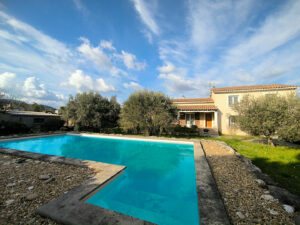Piscine privative entourée de verdure dans une villa à vendre à Bagard