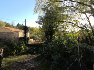 Véranda attenante à la maison avec vue sur le jardin à La Grand-Combe