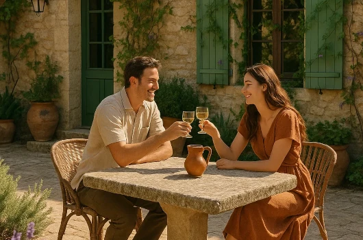 Terrasse méditerranéenne dans le Gard, cadre de vie attractif pour les acheteurs de maisons