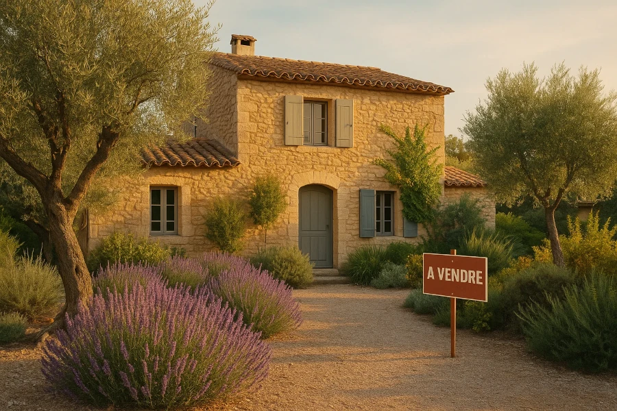 Maison typique du Gard symbolisant la décision entre vente seule ou avec une agence immobilière