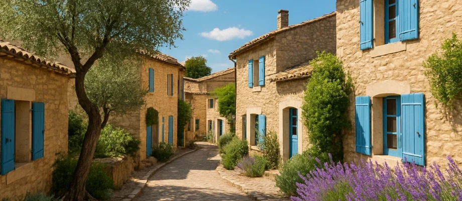 Village typique du Gard avec maisons en pierre, idéal pour estimer la valeur d’une maison en zone rurale